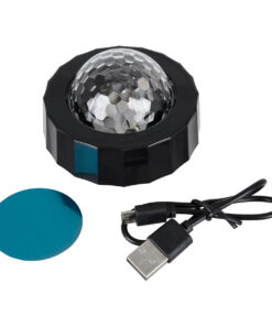 GloboStar® 81844 Φορητό Διακοσμητικό Φωτιστικό Ειδικών Φωτορυθμικών Εφέ PARTY Disco LED 3W DC 5V 300mAh Επαναφορτιζόμενο – Sound Activated – Καλώδιο Τροφοδοσίας USB – Βάση με Μαγνήτη – Πολύχρωμo RGB IP20 Μ7.5 x Π7.5 x Υ4.5cm