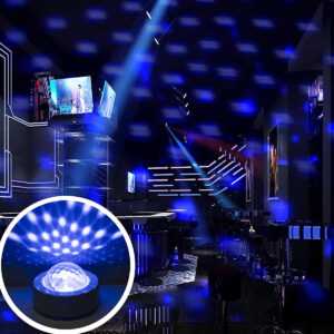 GloboStar® 81844 Φορητό Διακοσμητικό Φωτιστικό Ειδικών Φωτορυθμικών Εφέ PARTY Disco LED 3W DC 5V 300mAh Επαναφορτιζόμενο – Sound Activated – Καλώδιο Τροφοδοσίας USB – Βάση με Μαγνήτη – Πολύχρωμo RGB IP20 Μ7.5 x Π7.5 x Υ4.5cm