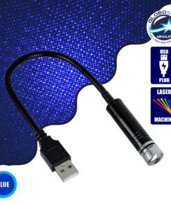 GloboStar® 81845 Διακοσμητικό Φωτιστικό Ειδικών Φωτορυθμικών Εφέ PARTY Disco LASER DC 5V με Καλώδιο Τροφοδοσίας USB Μπλέ IP20 Μ1.4 x Π1.4 x Υ27cm