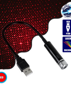 GloboStar® 81846 Διακοσμητικό Φωτιστικό Ειδικών Φωτορυθμικών Εφέ PARTY Disco LASER DC 5V με Καλώδιο Τροφοδοσίας USB Κόκκινο IP20 Μ1.4 x Π1.4 x Υ27cm
