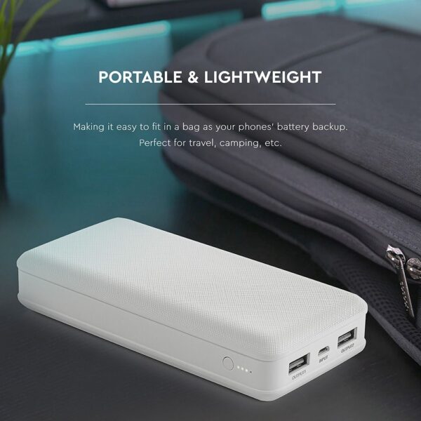 Power Bank 20000mAh με 2 Θύρες USB Λευκό V-TAC – 8189