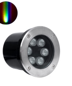 GloboStar® UNDERGROUND-TINA 90666 Χωνευτό Φωτιστικό Σποτ Δαπέδου LED 9W 945lm 30° DC 24V Αδιάβροχο IP65 Φ12 x Υ9cm Πολύχρωμο RGBW DMX512 – Ανοξείδωτο Ατσάλι – 3 Years Warranty
