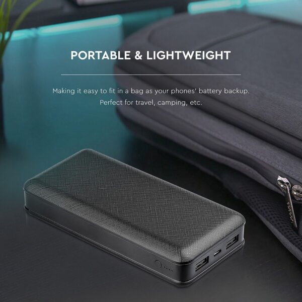 Power Bank 20000mAh με 2 Θύρες USB Μάυρο V-TAC – 8190