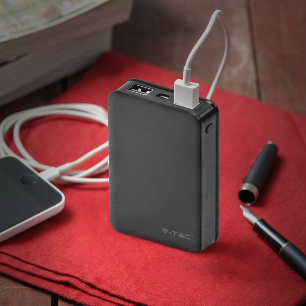 Power Bank 5000mAh με 2 Θύρες USB Μαύρο V-TAC – 8193