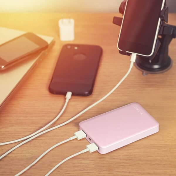 Power Bank 5000mAh με 2 Θύρες USB Ροζ V-TAC – 8194