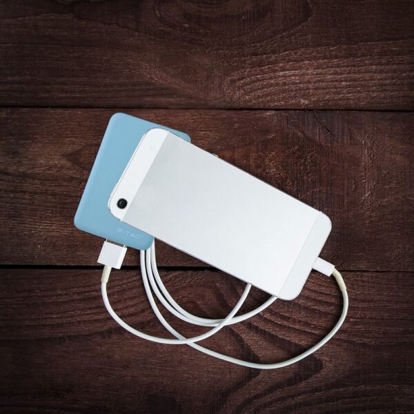 Power Bank 5000mAh με 2 Θύρες USB Μπλε V-TAC – 8195