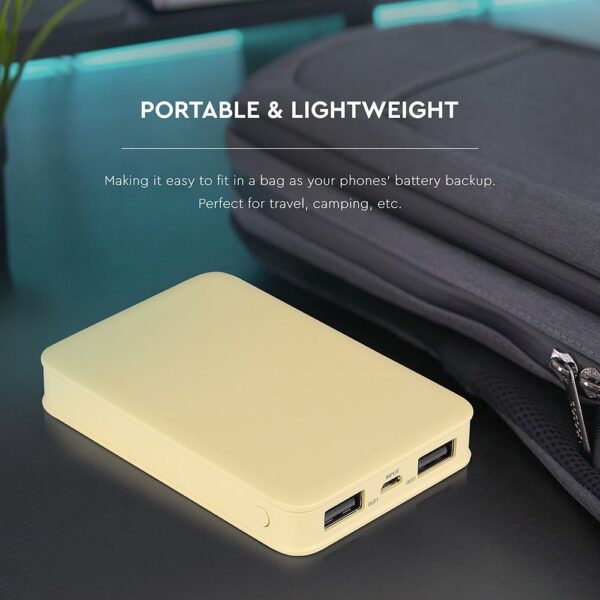 Power Bank 5000mAh με 2 Θύρες USB Κίτρινο V-TAC – 8196