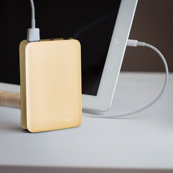 Power Bank 5000mAh με 2 Θύρες USB Κίτρινο V-TAC – 8196
