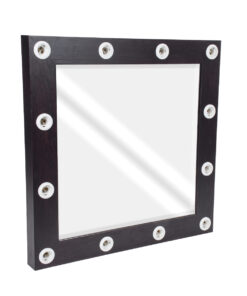 GloboStar® MAKEUP MIRROR-80×80-2 Μοντέρνος Καθρέπτης Μακιγιάζ με Πλαίσιο Φυσικού Ξύλου με Διακόπτη On/Off 12 x E27 AC220-240V – Μ80 x Π7 x Υ80cm – Καφέ Wenge