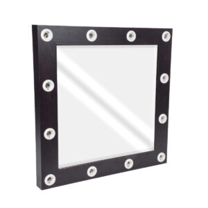 GloboStar® MAKEUP MIRROR-80×80-2 Μοντέρνος Καθρέπτης Μακιγιάζ με Πλαίσιο Φυσικού Ξύλου με Διακόπτη On/Off 12 x E27 AC220-240V – Μ80 x Π7 x Υ80cm – Καφέ Wenge