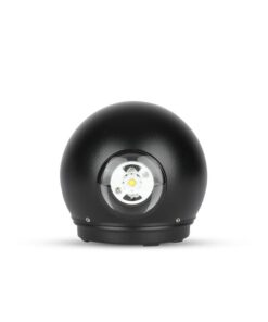 LED Φωτιστικό Τοίχου Στρογγυλό 6W V-TAC Μαύρο Αδιάβροχο IP65 SMD Θερμό Λευκό 3000Κ – 8303