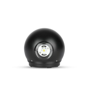 LED Φωτιστικό Τοίχου Στρογγυλό 6W V-TAC Μαύρο Αδιάβροχο IP65 SMD Θερμό Λευκό 3000Κ – 8303