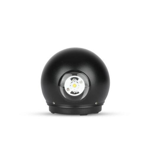 LED Φωτιστικό Τοίχου Στρογγυλό 6W V-TAC Μαύρο Αδιάβροχο IP65 SMD Θερμό Λευκό 3000Κ – 8303