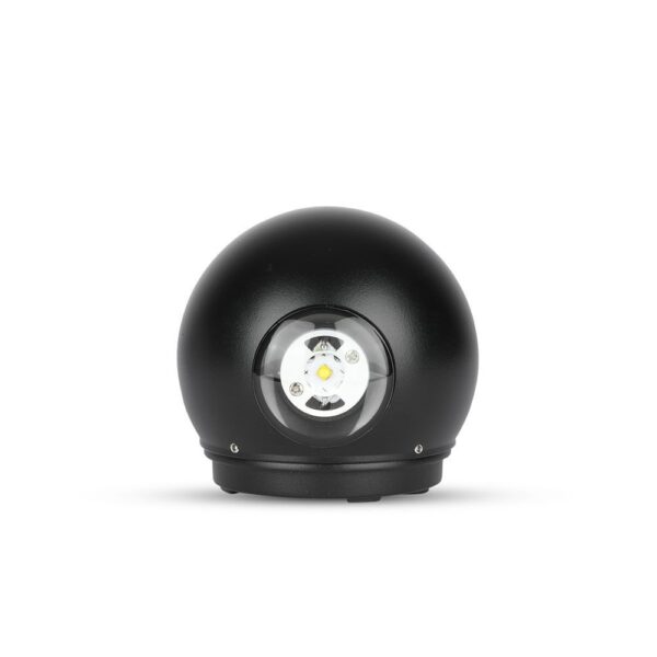 LED Φωτιστικό Τοίχου Στρογγυλό 6W V-TAC Μαύρο Αδιάβροχο IP65 SMD Θερμό Λευκό 3000Κ – 8303