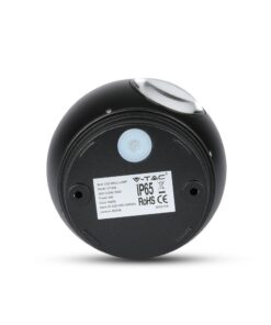 LED Φωτιστικό Τοίχου Στρογγυλό 6W V-TAC Μαύρο Αδιάβροχο IP65 SMD Θερμό Λευκό 3000Κ – 8303