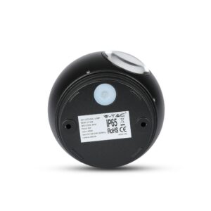 LED Φωτιστικό Τοίχου Στρογγυλό 6W V-TAC Μαύρο Αδιάβροχο IP65 SMD Θερμό Λευκό 3000Κ – 8303