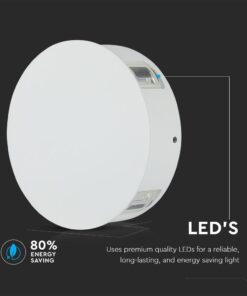 LED Φωτιστικό Τοίχου 4W V-TAC Λευκό Στρογγυλό Αδιάβροχο IP65 SMD Θερμό Λευκό 3000Κ – 8213