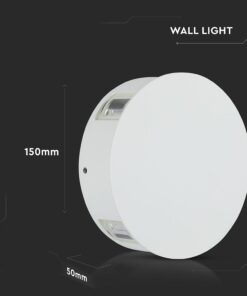LED Φωτιστικό Τοίχου 4W V-TAC Λευκό Στρογγυλό Αδιάβροχο IP65 SMD Θερμό Λευκό 3000Κ – 8213