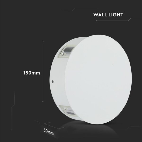 LED Φωτιστικό Τοίχου 4W V-TAC Λευκό Στρογγυλό Αδιάβροχο IP65 SMD Θερμό Λευκό 3000Κ – 8213