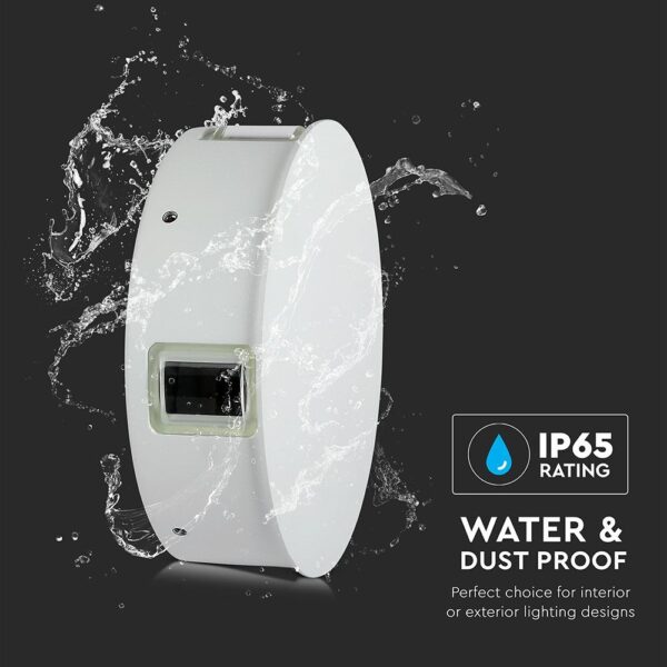 LED Φωτιστικό Τοίχου 4W V-TAC Λευκό Στρογγυλό Αδιάβροχο IP65 SMD Θερμό Λευκό 3000Κ – 8213