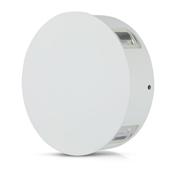 LED Φωτιστικό Τοίχου 4W V-TAC Λευκό Στρογγυλό Αδιάβροχο IP65 SMD Θερμό Λευκό 3000Κ – 8213