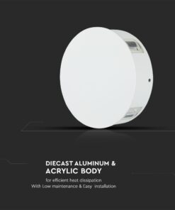 LED Φωτιστικό Τοίχου 4W V-TAC Λευκό Στρογγυλό Αδιάβροχο IP65 SMD Θερμό Λευκό 3000Κ – 8213