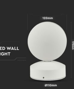 Λευκό φωτιστικό τοίχου LED, διαστάσεις 120x170mm, μοντέρνος σχεδιασμός για κομψό φωτισμό χώρου.