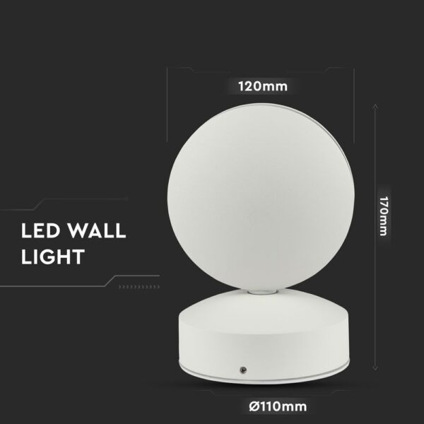 Λευκό φωτιστικό τοίχου LED, διαστάσεις 120x170mm, μοντέρνος σχεδιασμός για κομψό φωτισμό χώρου.