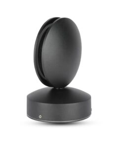 Μαύρο στρογγυλό φωτιστικό τοίχου LED, μοντέρνος σχεδιασμός, περιστρεφόμενο για ανάγνωση ή εστιασμένο φωτισμό.