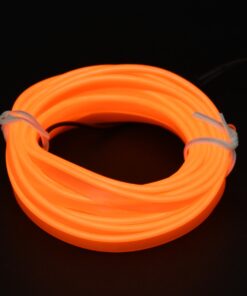 GloboStar® 82201 TUBE 360° Degree Διακοσμητική EL-Wire Neon Αυτοκινήτου Κορδόνι ΣΕΤ 3m 1W/3m 30lm/m 360° DC 12V με Βύσμα Αναπτήρα Αυτοκινήτου Αδιάβροχη IP68 Πορτοκαλί