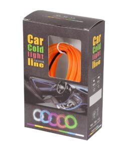 GloboStar® 82201 TUBE 360° Degree Διακοσμητική EL-Wire Neon Αυτοκινήτου Κορδόνι ΣΕΤ 3m 1W/3m 30lm/m 360° DC 12V με Βύσμα Αναπτήρα Αυτοκινήτου Αδιάβροχη IP68 Πορτοκαλί