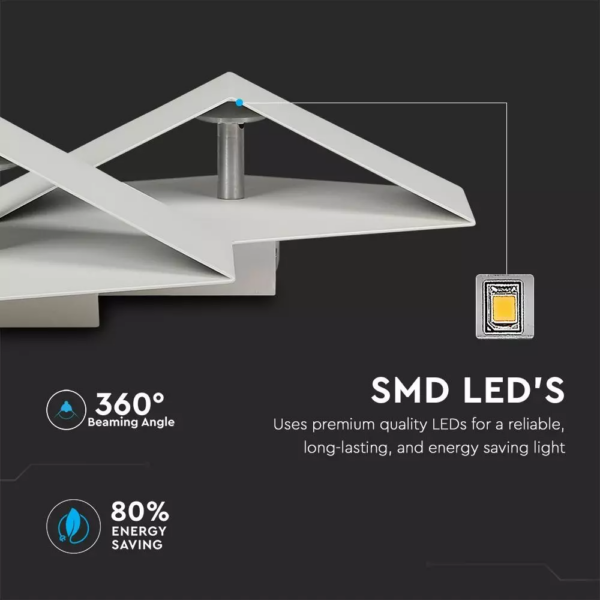 LED Απλίκα Κύβοι 9W Λευκό Σώμα Αρχιτεκτονικού Φωτισμού 3000K Θερμό V-TAC – 8221