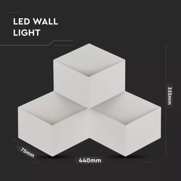 LED Απλίκα Κύβοι 9W Λευκό Σώμα Αρχιτεκτονικού Φωτισμού 3000K Θερμό V-TAC – 8221