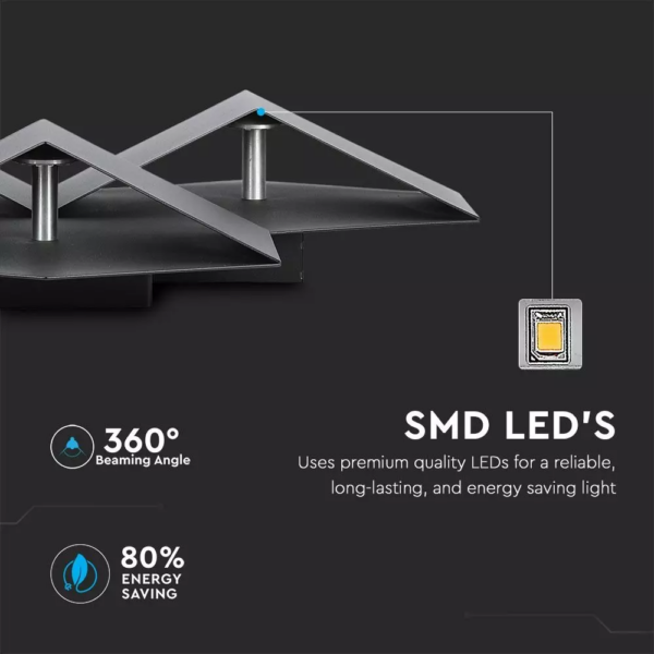 LED Απλίκα Κύβοι 9W Μαύρο Σώμα Αρχιτεκτονικού Φωτισμού 3000K Θερμό V-TAC – 8223