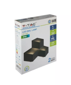 LED Απλίκα Κύβοι 9W Μαύρο Σώμα Αρχιτεκτονικού Φωτισμού 3000K Θερμό V-TAC – 8223