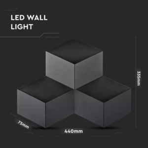 LED Απλίκα Κύβοι 9W Μαύρο Σώμα Αρχιτεκτονικού Φωτισμού 3000K Θερμό V-TAC – 8223