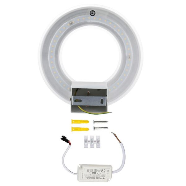 LED Φωτιστικό Τοίχου 9W V-TAC Λευκό Στρογγυλό SMD Θερμό Λευκό 3000Κ – 8225