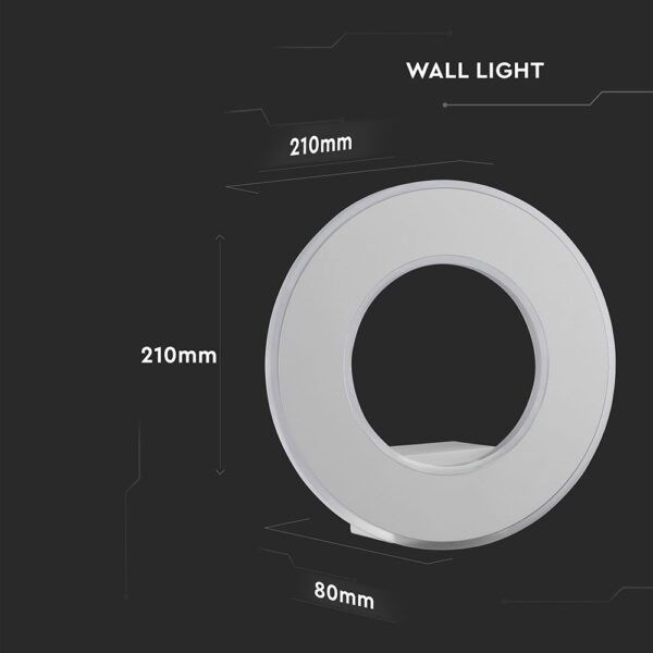 LED Φωτιστικό Τοίχου 9W V-TAC Λευκό Στρογγυλό SMD Θερμό Λευκό 3000Κ – 8225