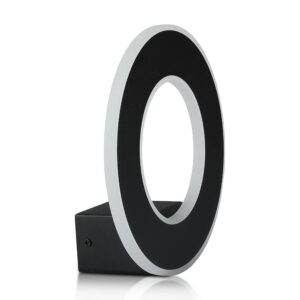 LED Φωτιστικό Τοίχου 9W V-TAC Μαύρο Στρογγυλό SMD Θερμό Λευκό 3000Κ – 8227