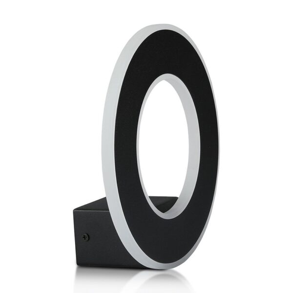 LED Φωτιστικό Τοίχου 9W V-TAC Μαύρο Στρογγυλό SMD Θερμό Λευκό 3000Κ – 8227