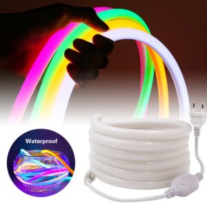 GloboStar® 70588 TUBE 360° Degree Neon Flex Epistar LED SMD 5050 1m 18W/m 120LED/m 1818lm/m 360° DC 24V Αδιάβροχη IP68 RGB Dimmable