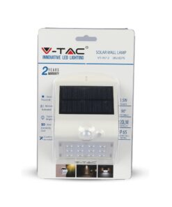 LED Ηλιακό Φωτιστικό 1.5W V-TAC με Αισθητήρα Αδιάβροχο IP65 Λευκό Πλαστικό Φυσικό Λευκό 4000K – 8276