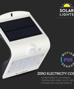 LED Ηλιακό Φωτιστικό 1.5W V-TAC με Αισθητήρα Αδιάβροχο IP65 Λευκό Πλαστικό Φυσικό Λευκό 4000K – 8276