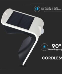 LED Ηλιακό Φωτιστικό 1.5W V-TAC με Αισθητήρα Αδιάβροχο IP65 Λευκό Πλαστικό Φυσικό Λευκό 4000K – 8276