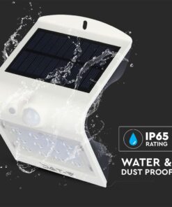 LED Ηλιακό Φωτιστικό 1.5W V-TAC με Αισθητήρα Αδιάβροχο IP65 Λευκό Πλαστικό Φυσικό Λευκό 4000K – 8276