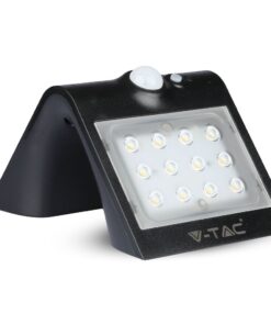LED Ηλιακό Φωτιστικό 1.5W V-TAC με Αισθητήρα Αδιάβροχο IP65 Μαύρο Πλαστικό Φυσικό Λευκό 4000K – 8277