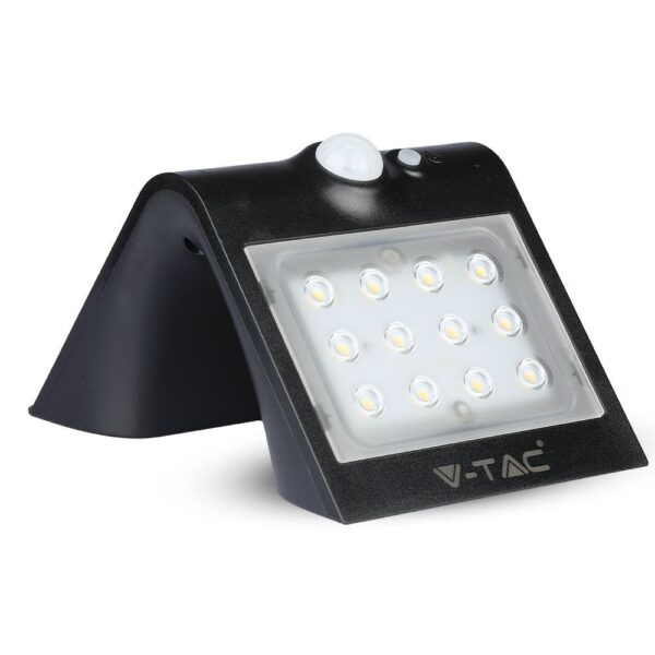 LED Ηλιακό Φωτιστικό 1.5W V-TAC με Αισθητήρα Αδιάβροχο IP65 Μαύρο Πλαστικό Φυσικό Λευκό 4000K – 8277