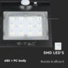 LED Ηλιακό Φωτιστικό 1.5W V-TAC με Αισθητήρα Αδιάβροχο IP65 Μαύρο Πλαστικό Φυσικό Λευκό 4000K – 8277