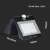LED Ηλιακό Φωτιστικό 1.5W V-TAC με Αισθητήρα Αδιάβροχο IP65 Μαύρο Πλαστικό Φυσικό Λευκό 4000K – 8277