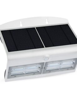 LED Ηλιακό Φωτιστικό 6.8W V-TAC με Αισθητήρα Αδιάβροχο IP65 Λευκό Πλαστικό Φυσικό Λευκό 4000K – 8278